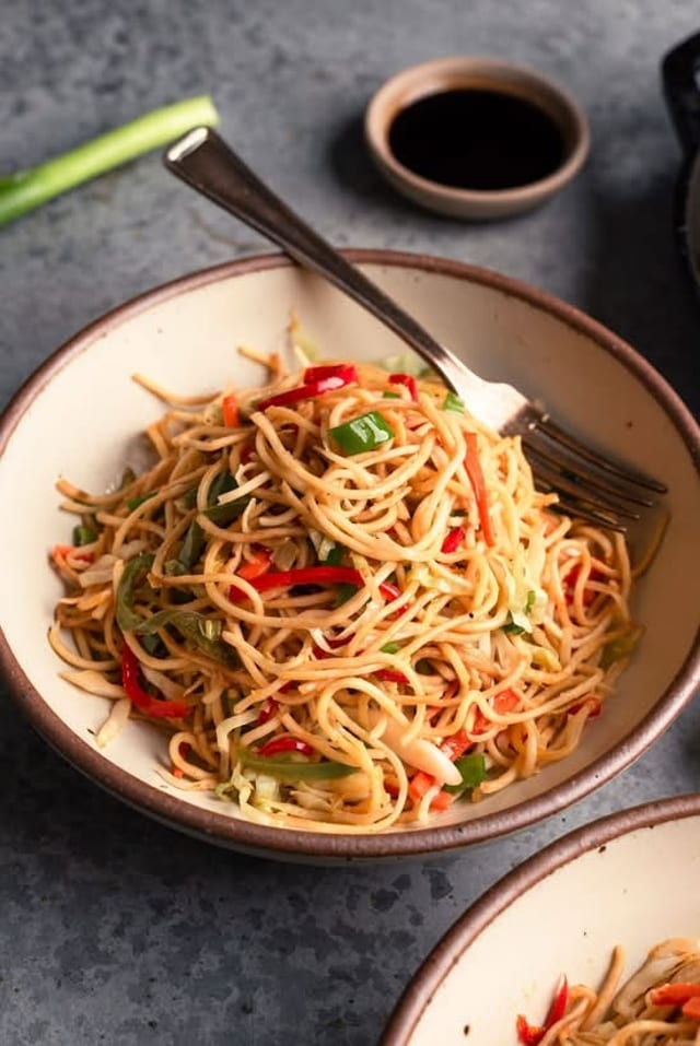 Kid's Hakka Indo-Chinese Noodles.