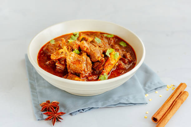 Authentic Lamb Vindaloo Traditional Fiery Red Indian / Goan Curry of Lamb.